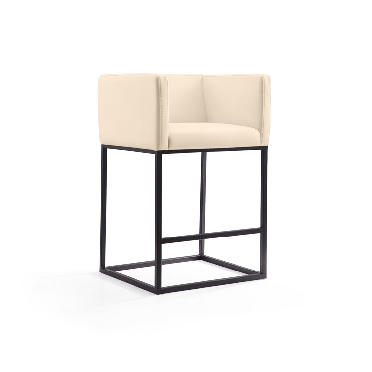 Upholstered Counter Stool with Metal Frame