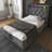 Twin size Upholstered bed, 360 surround LED function, Buttons/Apps/Remote Control, hydraulic storage bed with USB Type-C charging, Gray,Linen (Without mattress)-106569094-106569093