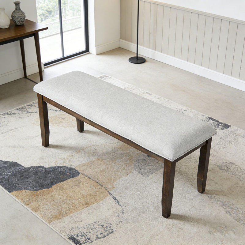 Banc rembourré pour chambre à coucher, Beige+Brown