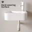 Lavabo de salle de bain flottant mural - Lavabo de salle de bain rectangulaire suspendu 14 po x 10 po en porcelaine blanche avec robinet et bonde