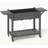 Convenient Elevated Garden Bed,Wood Raised Planter Box,With Lockable Wheels,Side Tables,Bottom Shelf,Drain Holes-1418395074