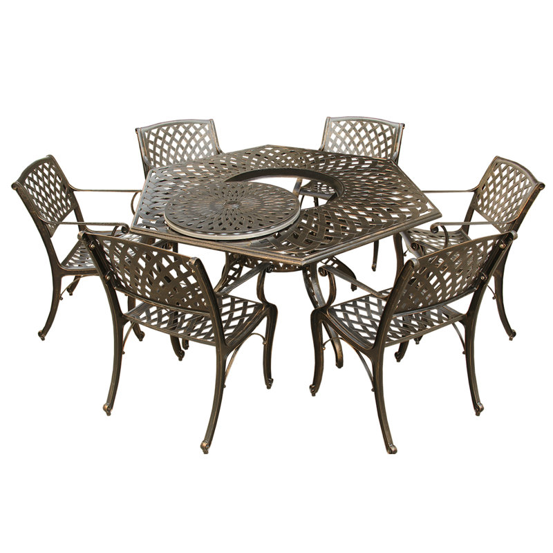Ensemble repas 7 pièces Cassella, Bronze