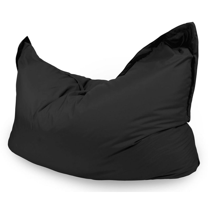 Athis Polyester Outdoor Friendly Refillable Bean Bag Chair, Black