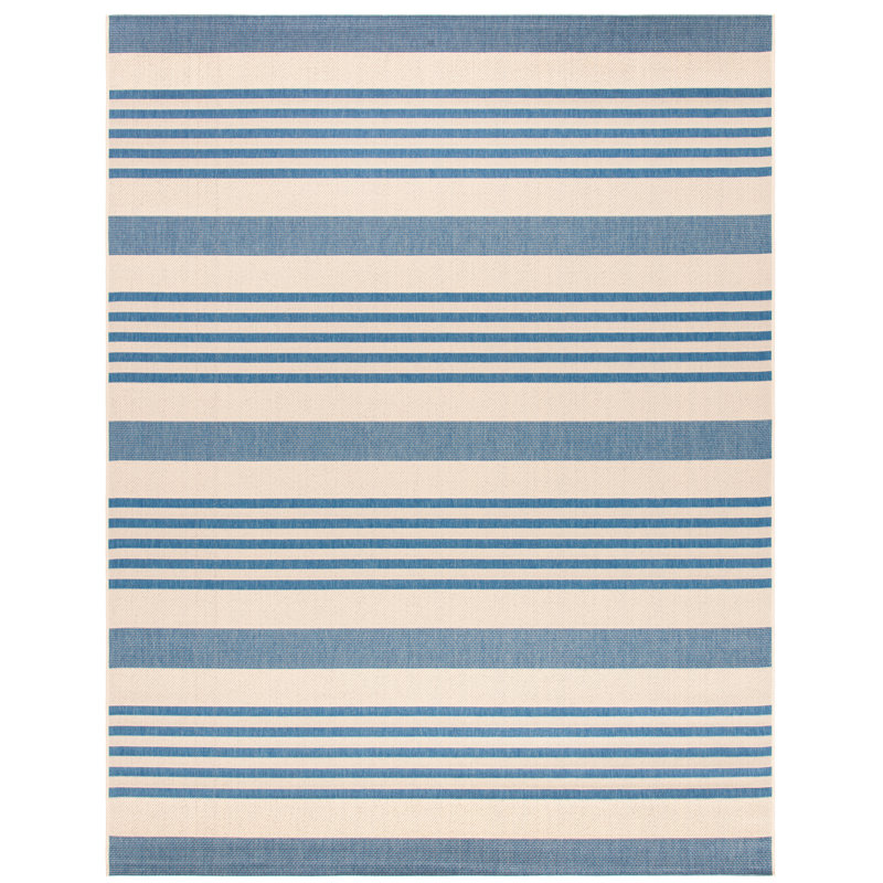Gaylene 4' x 6' Blue and Beige Synthetic Rectangle Rug