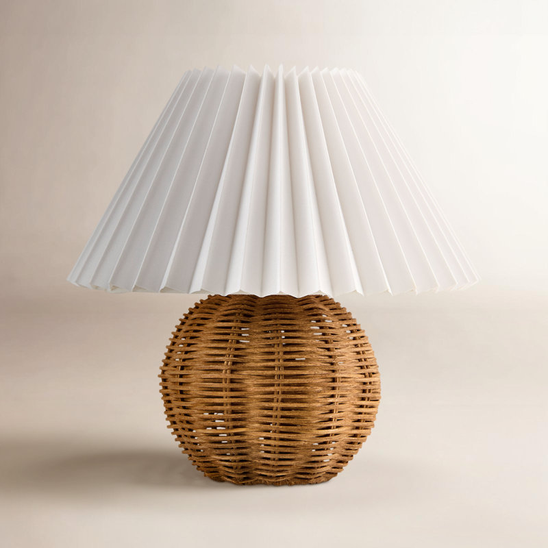 Gutzman Table Lamp, Pleated Empire, Light Brown
