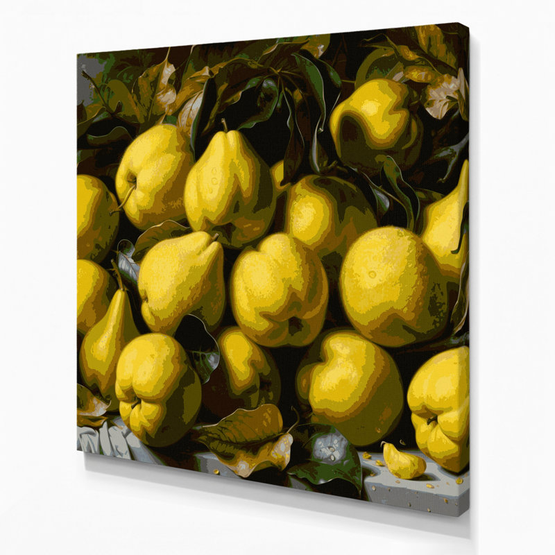 Fruit, coing brun, art mural sur toile, H 32 po x l 32 po