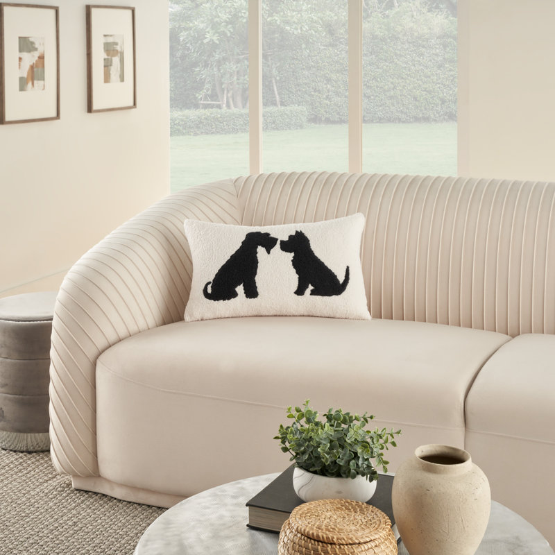 Leanne Polyester/Polyester Blend Lumbar Rectangular Pillow Cover & Insert, Black