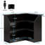 Armoire de bar en forme de L de 51,2 po avec porte-verres à pied, unité de bar d'angle à 4 niveaux, table de bar à vin avec alcool moderne et bureau de réception pour la maison, noir