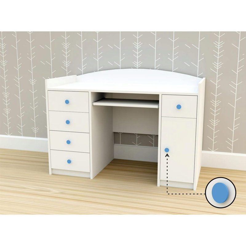Pledger 125cm Computer Table, White/Blue