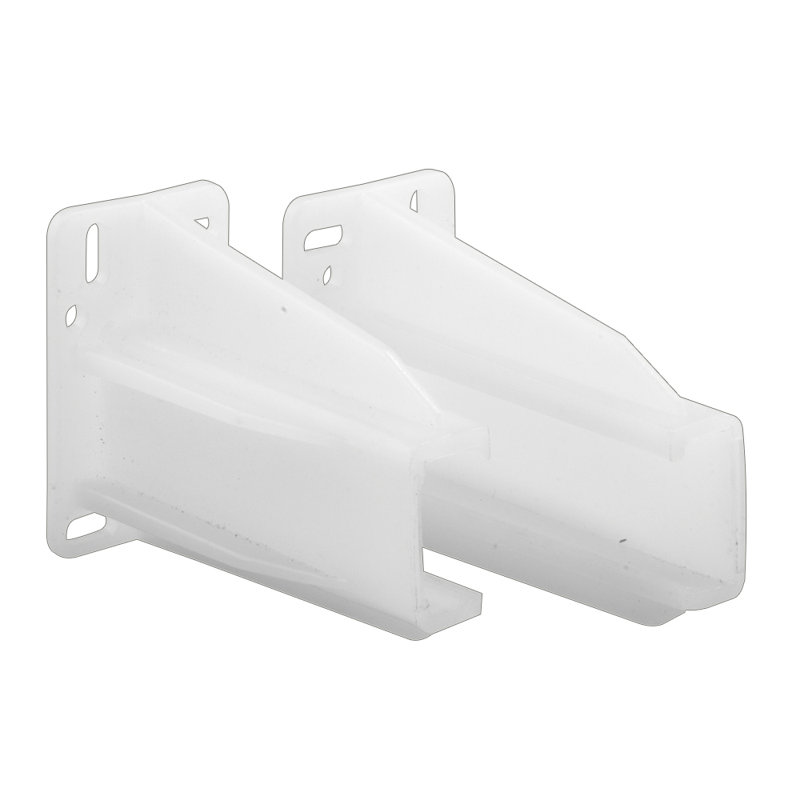 White Plastic Rear Drawer Track Back Plate Pair
