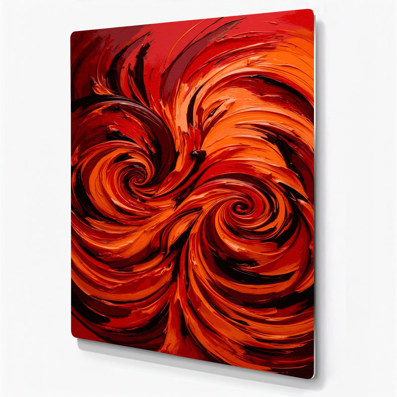 Abstrait art figuratif 72 métal rouge, H 24 po x l 36 po