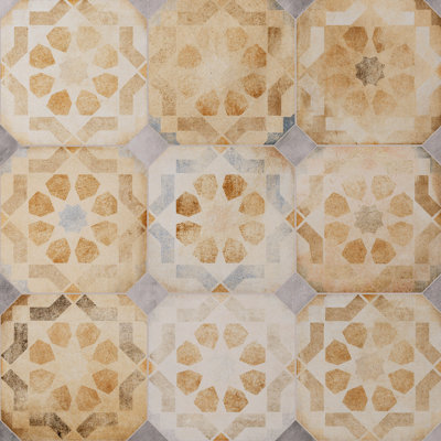 Déco octogonal multicolore Laverton avec taco 7-7 / 8 po X 7-7 / 8 po Carreau de porcelaine pour plancher et mur
