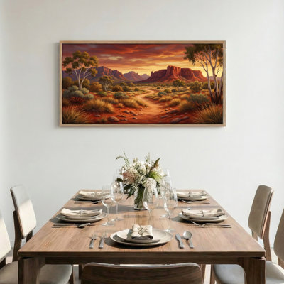 Tableau encadré sur toile représentant un paysage désertique (1 pièce), 122 x 61 cm