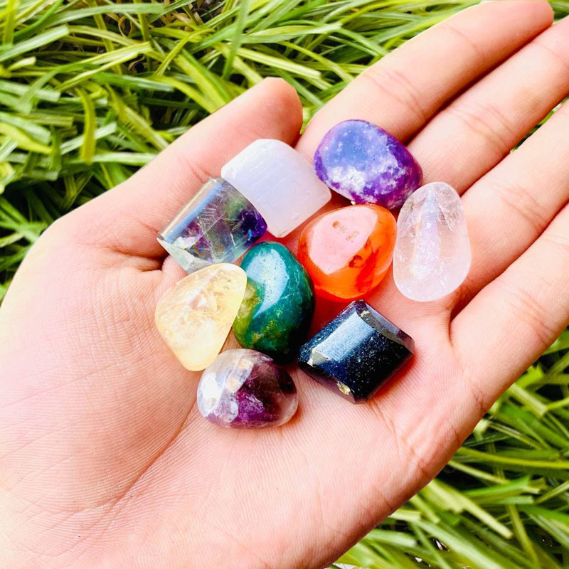 Ensemble de pierres décoratives multicolores, 9 pièces de pierres décoratives, jardin zen, remplisseur de vase