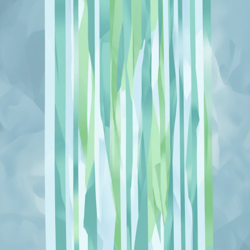 Tapis de bain abstrait à rayures verticales, L 34 po x L 21 po, Vert clair / bleu clair