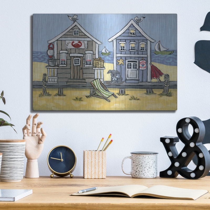 «Crab Shack» par Holly Wojhan, art mural en métal, H 12 po x l 16 po