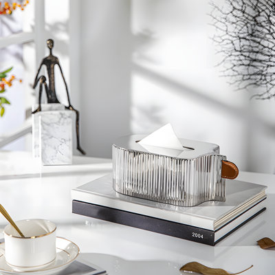 Organisateur de bureau moderne de luxe avec design en acier inoxydable et en cuir pour la maison et le bureau