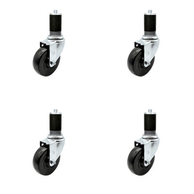 Hard Rubber Swivel Caster with Expanding Stem