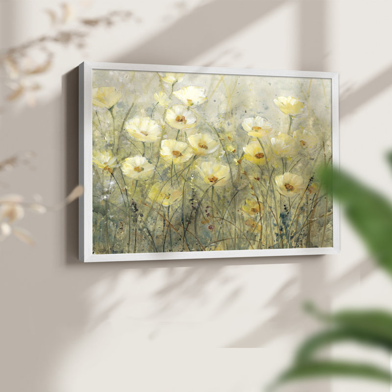 Été en fleurs I - reproduction encadrée - réarmable, H 22 po x l 28 po, Blanc