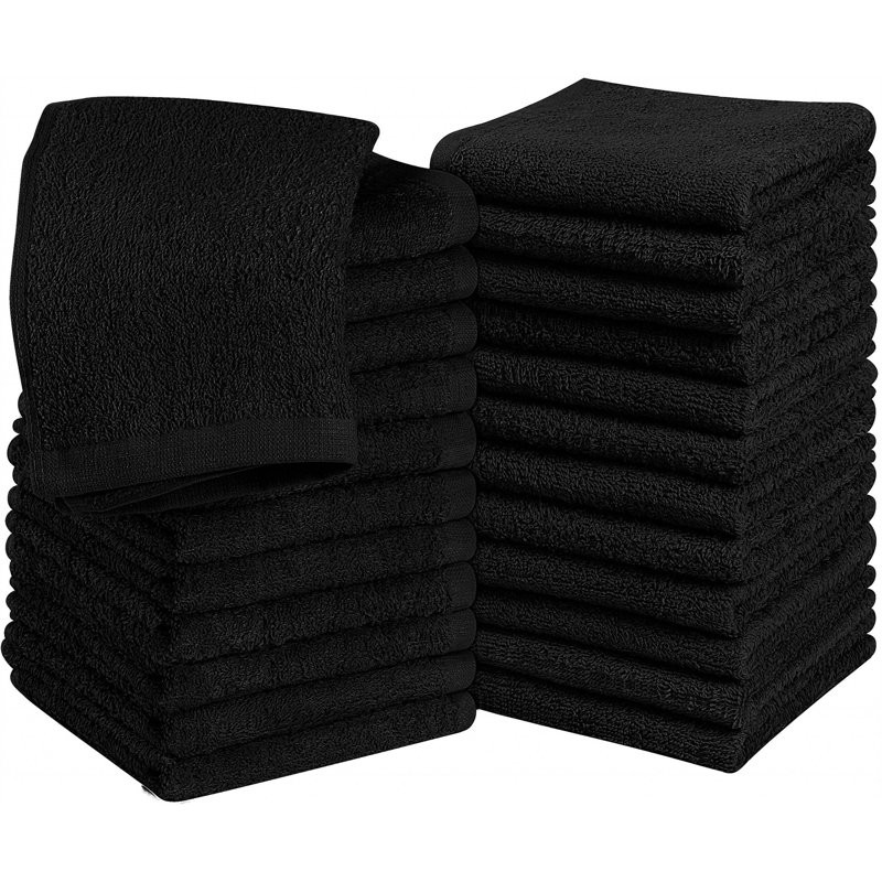 100% Cotton Fingertip Towel, Black
