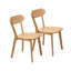 Ensemble de 2 chaises de salle à manger en bois massif naturel-1499038512