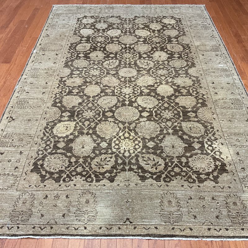 Tapis en laine Oushak Bungalow Rose