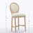 Solid Wood Bar Stools Set Of 2, Classic French Country Wooden Barstools With Upholstered Seating-1756794023