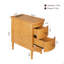 Table de bout avec station de charge, table d'appoint étroite à 2 tiroirs, table d'appoint en bois avec pieds en bois massif-866010697