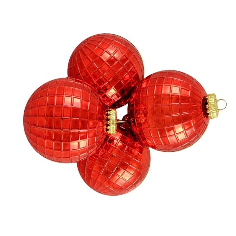 Ornement boule de Noël brillant incassable, Rouge