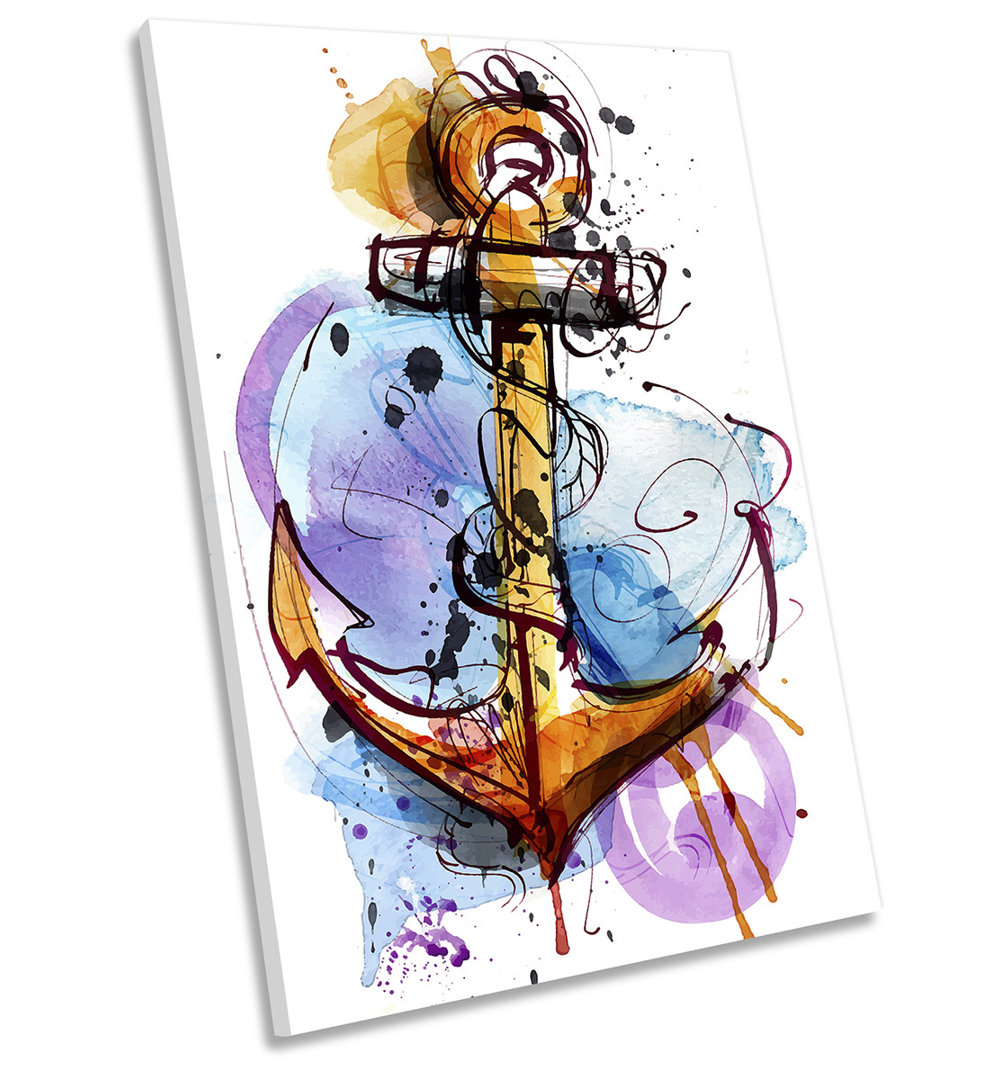Anchor Modern Bathroom Picture - Wrapped Canvas Art Prints