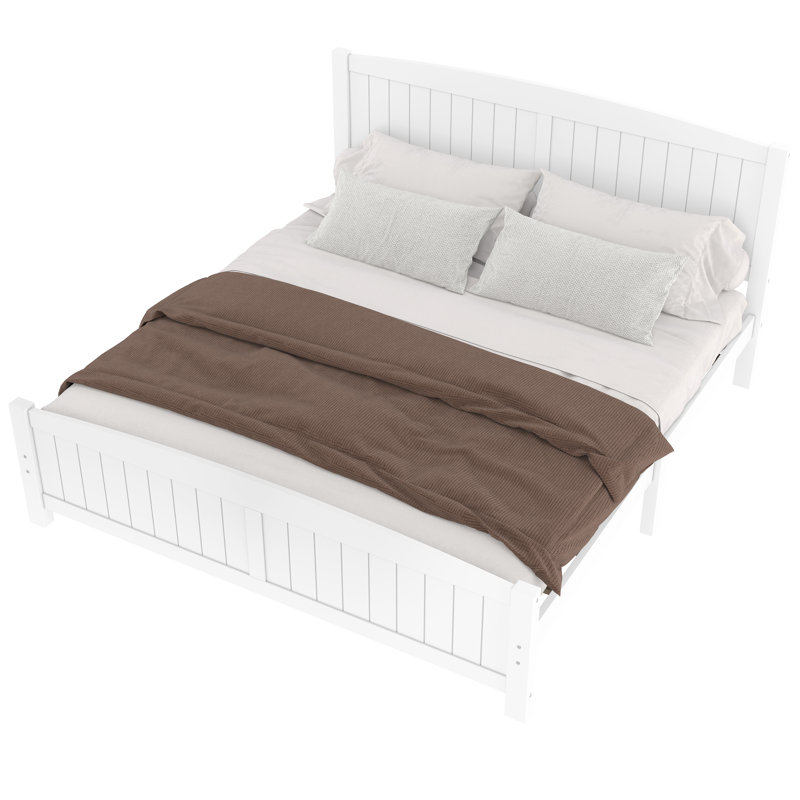 Lit plateforme, lit plateforme en bois massif avec lattes de soutien et structure solide, aucun sommier tapissier requis