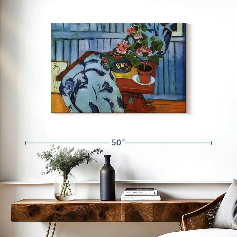 Harnek Nature morte aux géraniums, H 24 po x l 36 po