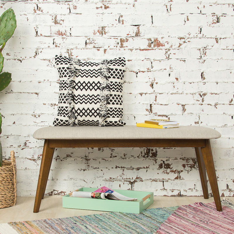 Harlow Woven Square Throw Pillow, Black