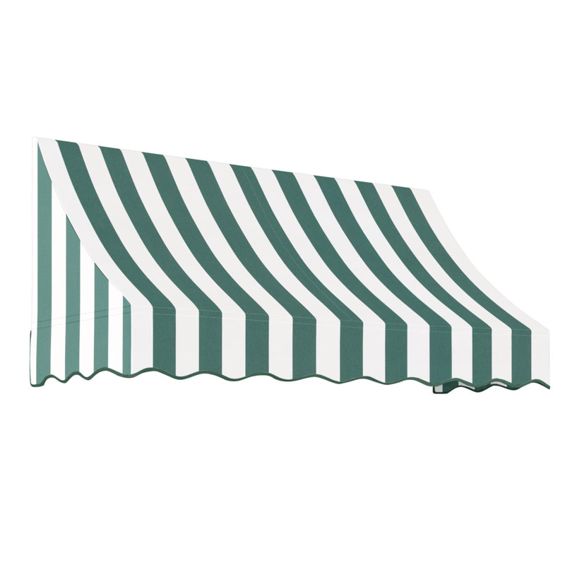 Auvent fixe Awntech Nantucket, H 31 po x l 76,5 po x P 24 po, Forêt / rayure blanche