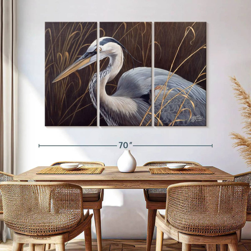 Brampt Great Blue Heron, 42" H x 65" W