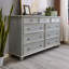 Commodes et commodes rectangulaires en bois manufacturé gris massif
