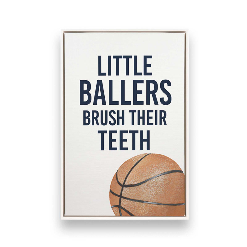 Les petites balleuses se brossent les dents, H 18,75 po x l 12,75 po, Cadre flottant, Blanc opaque