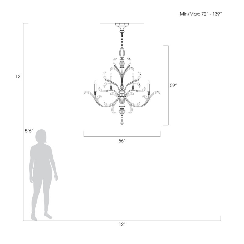 Lustre rond biseauté 56 po, Doré