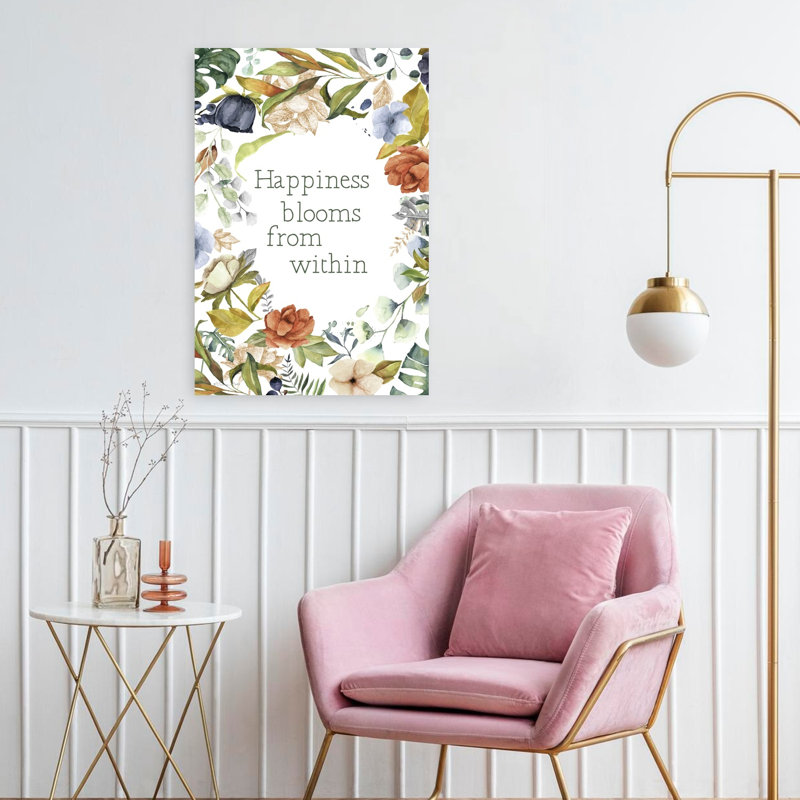 «Happiness Blooms From intérieur», art floral contemporain, H 24 po x l 16 po