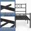 Modern Metal Bed Frame with Cross-design Headboard & Footboard-972488826-940498133
