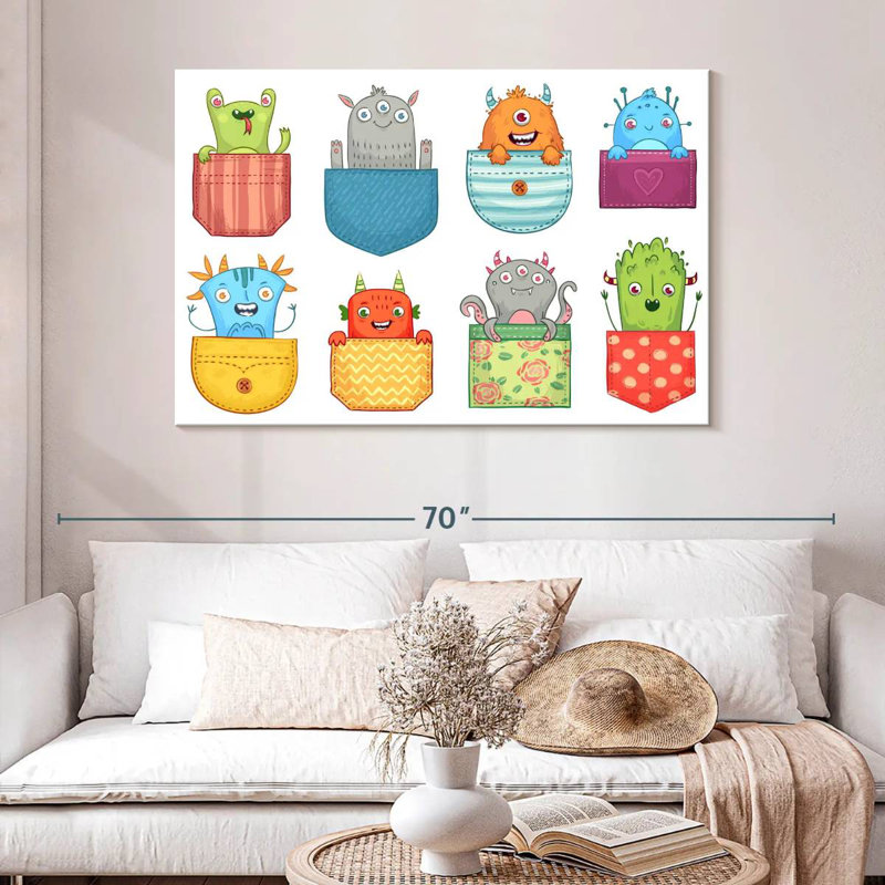 Ashelle Pocket Monsters, 32" H x 48" W