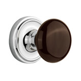 Classic Rosette with Brown Porcelain Door Knob