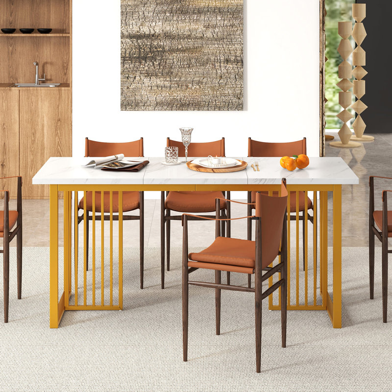 Metal Base Dining Table