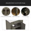 Meuble-lavabo vintage 31 po avec lavabo, armoire de salle de bain rustique avec portes à fermeture en douceur et tablette réglable, conception à profil courbé, pieds en bois d'hévéa-1065911967