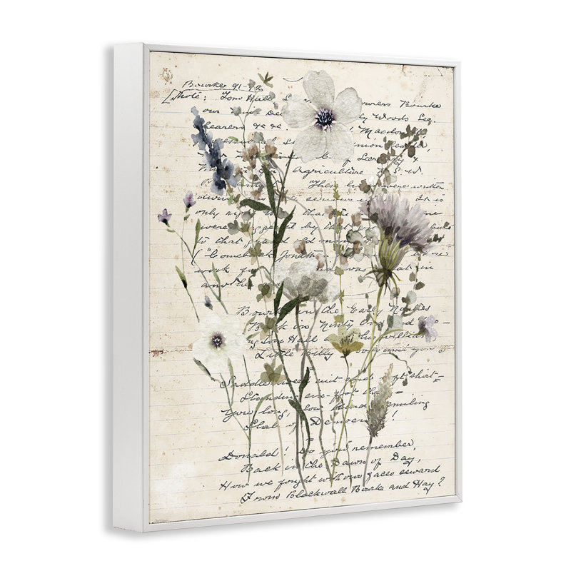  Fleurs pressées sur page, estampe numérique de Carol Robinson, H 14 po x l 11 po