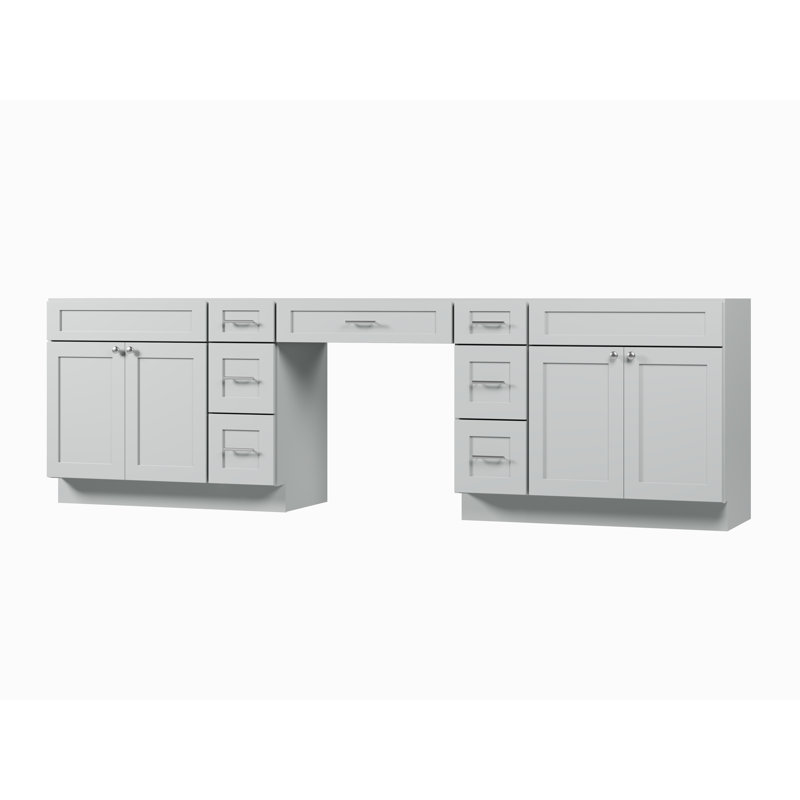 Base de meuble-lavabo double 114 seulement, Gris