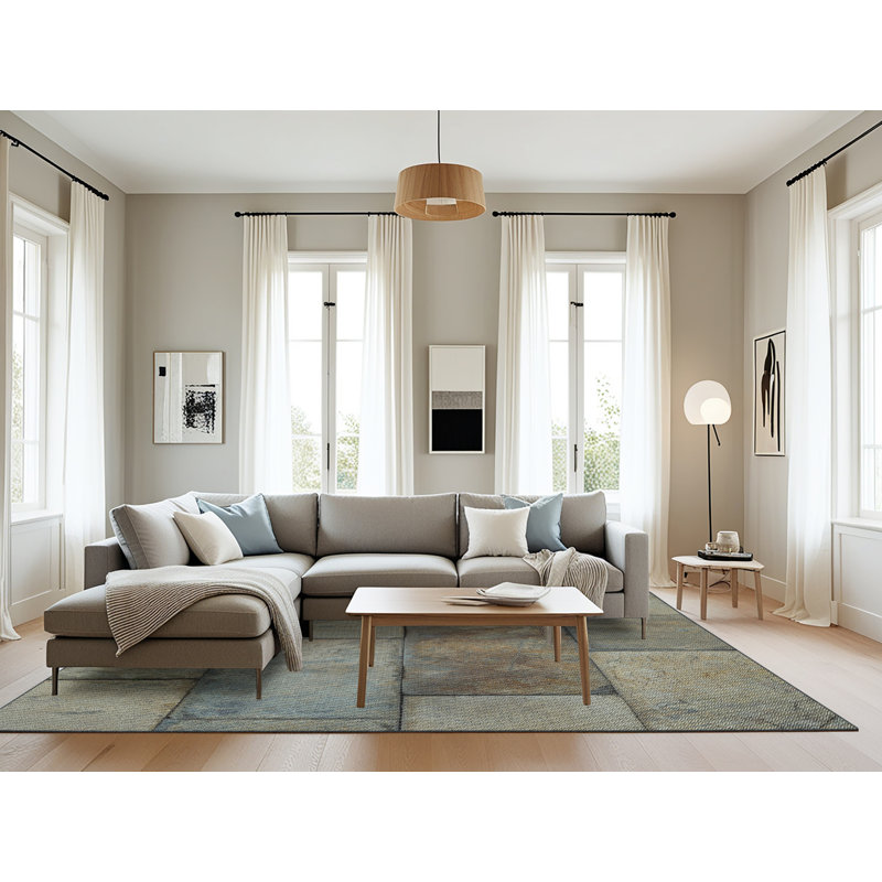 Tapis brun/gris à motifs Annabella, Rectangle 8 pi x 12 pi