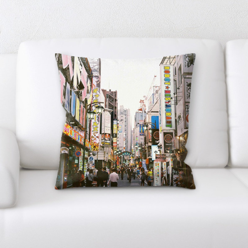 Street Life Microsuede Reversible Throw Pillow
