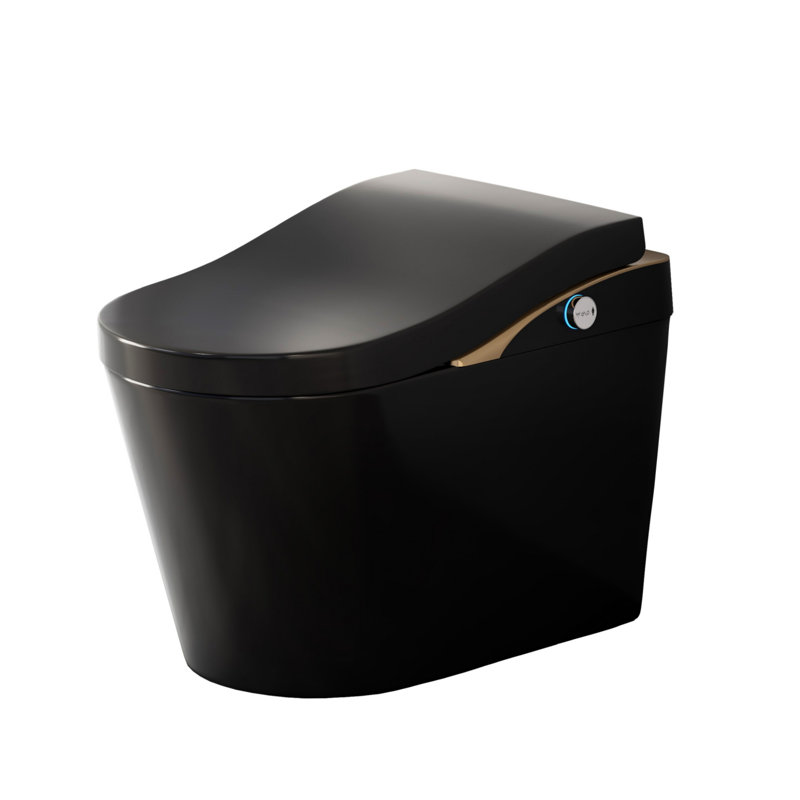 Modern Intelligent Toilet Without Water Tank, With Bidet, Automatic Flushing, Automatic Opening/Closing, Foam Shielding Function, White, Matte Black