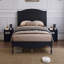 Cadre de grand lit en bois avec tête de lit, lit plateforme rétro, tête de lit et pied de lit arqués traditionnels, grand rangement sous le lit, aucun sommier tapissier requis, assemblage facile, noir